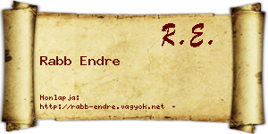 Rabb Endre névjegykártya